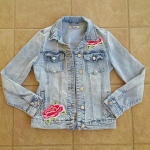 Refuge Denim Jacket with embroidered flowers